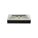 Claire 30 Ceramic Console Sink Matte Black Basin Chrome Legs