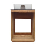 Rennes 24" Reclaimed Wood Vanity in Natural Teak with Slate Countertop and Single Hole Vessel Sink