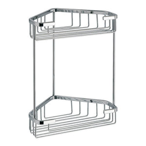 Chrome Wire Corner Double Shower Basket