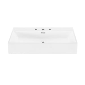 Claire 30" Rectangle Wall-Mount Bathroom Sink with 8" Widespread Holes