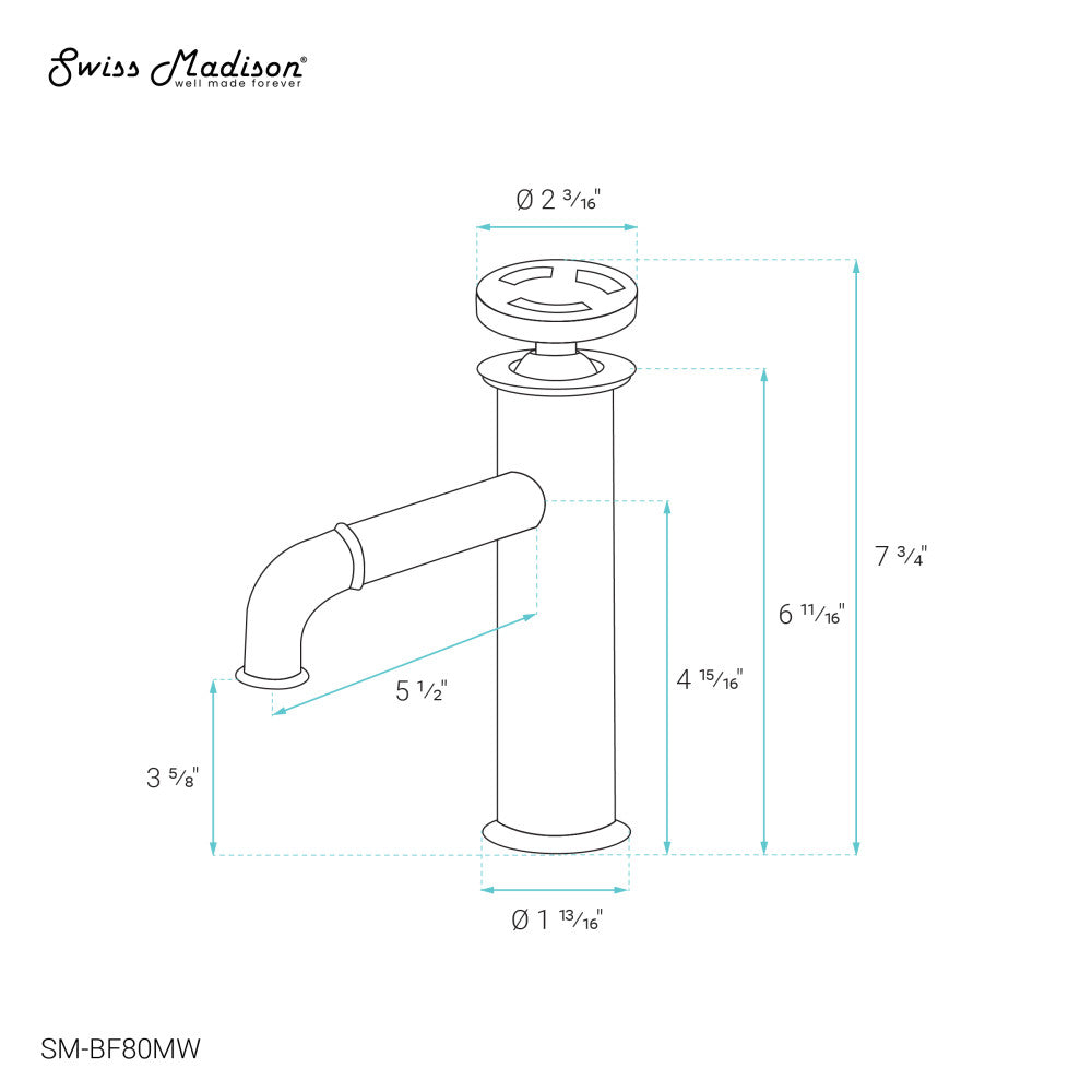 Avallon Single Hole, Single-Handle Wheel, Bathroom Faucet in Matte White