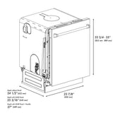 ZLINE 24 in. Monument Series 3rd Rack Top Touch Control Dishwasher with Red Gloss Panel, 45dBa (DWMT-RG-24)