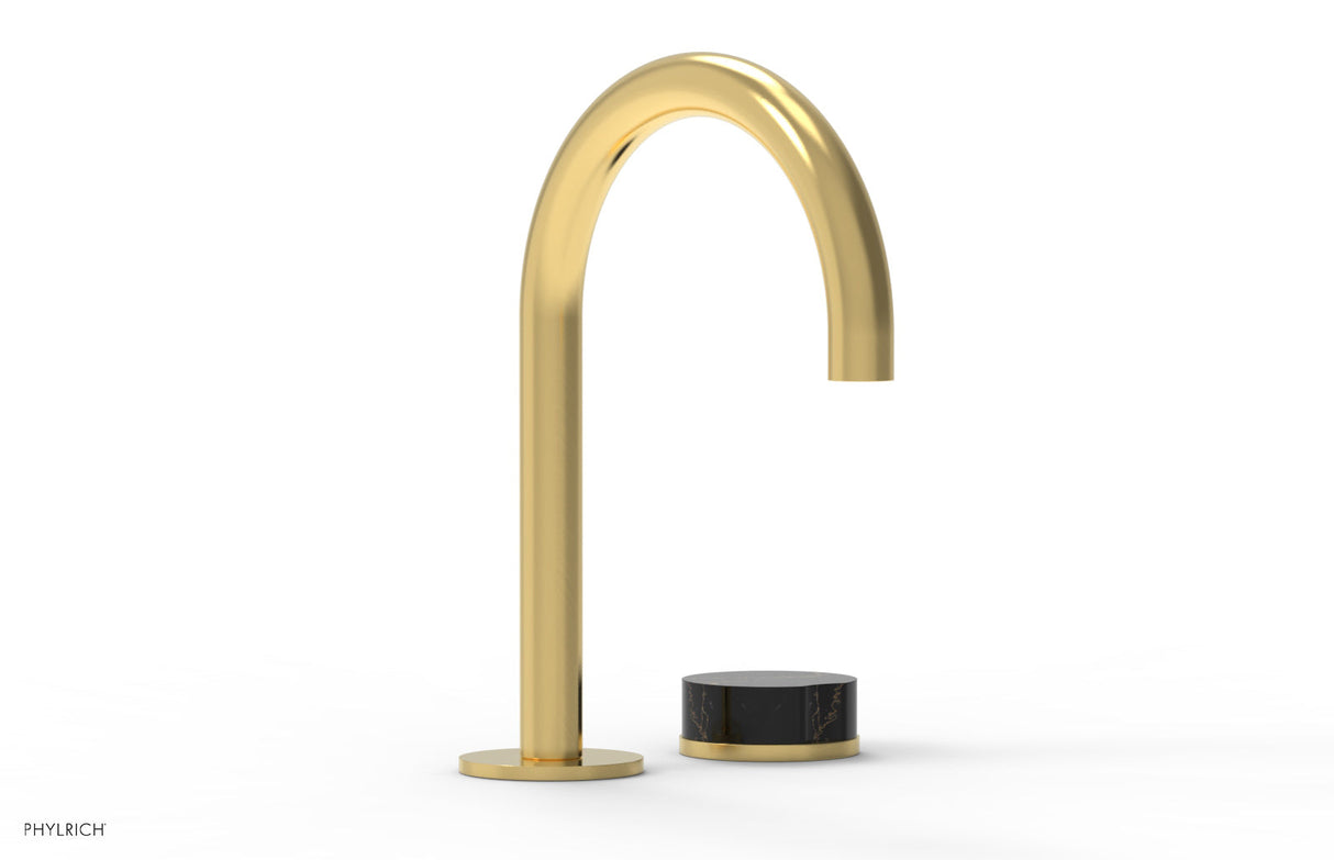 Phylrich 250-06-024X030 CIRC - Single Handle Faucet - High Spout, Marble Handles 250-06 - Satin Gold
