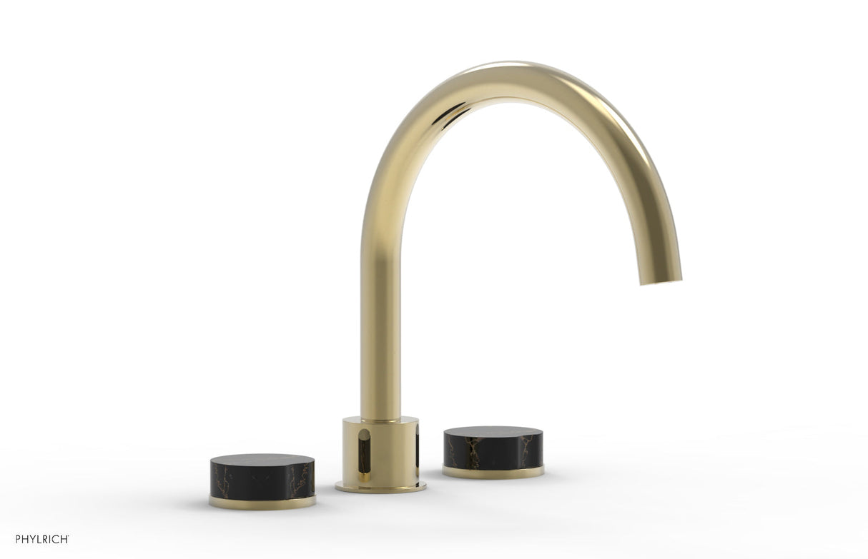 Phylrich 250-42-03UX030 CIRC - Deck Tub Set - High Spout Marble Handles 250-42 - Polished Brass Uncoated