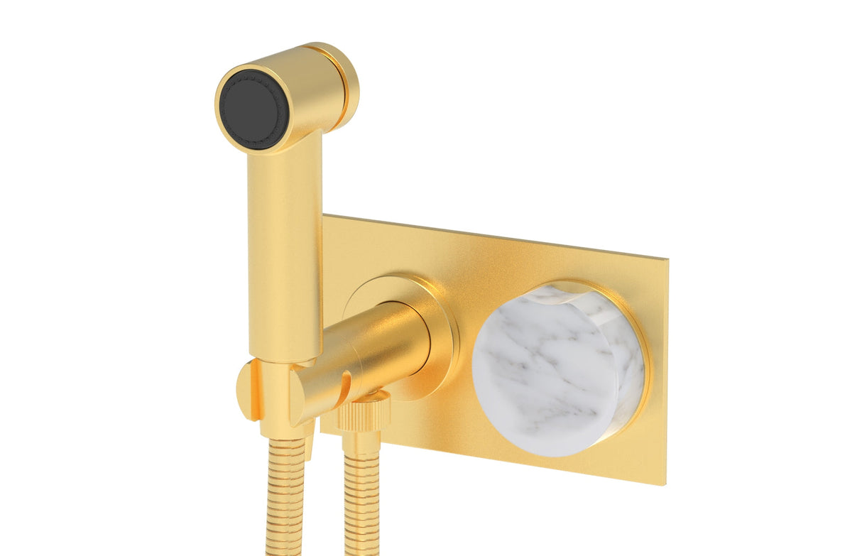 Phylrich 250-66-24BX031 CIRC - Wall Mounted Bidet, Marble Handle 250-66 - Burnished Gold