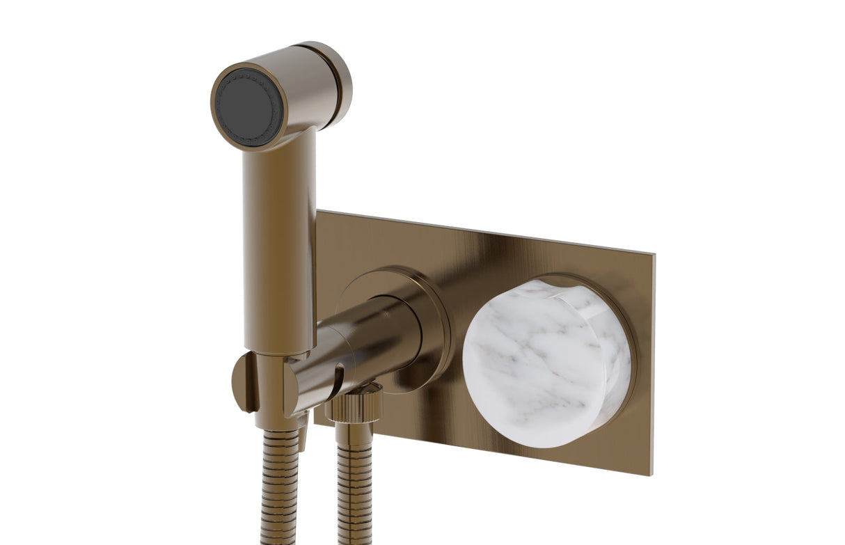 Phylrich 250-66-047X031 CIRC - Wall Mounted Bidet, Marble Handle 250-66 - Antique Brass