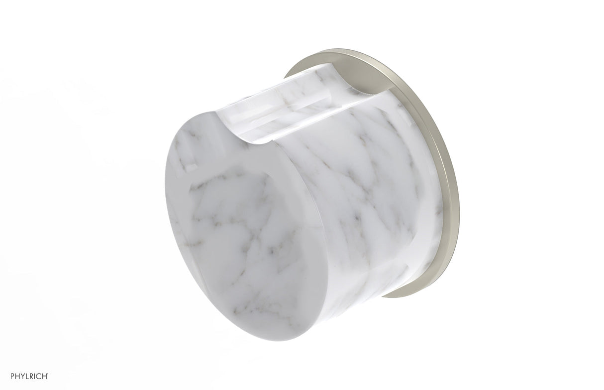 Phylrich 250-90-15BX031 CIRC Cabinet Knob - White Marble 250-90 - Burnished Nickel
