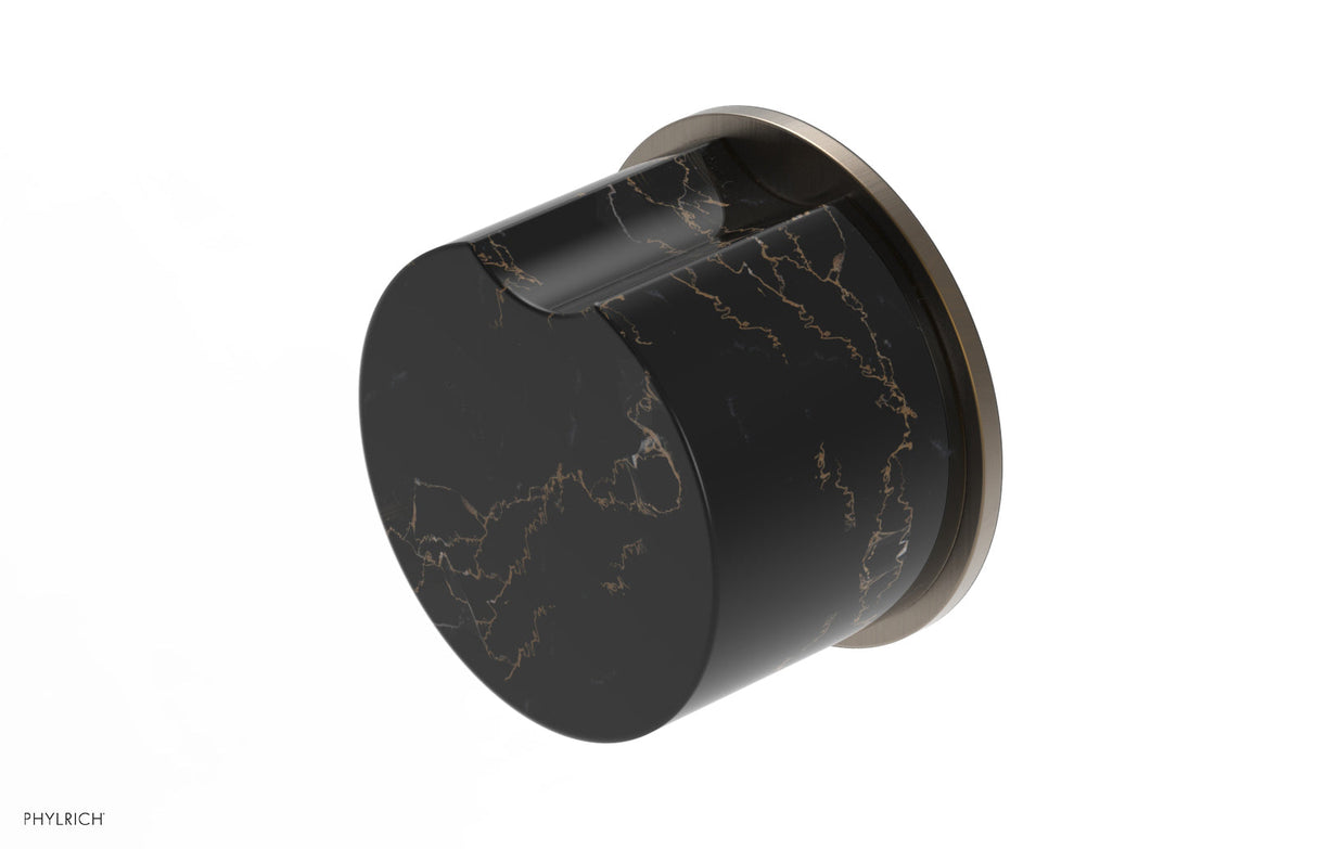 Phylrich 250-90-OEBX030 CIRC Cabinet Knob - Black Marble 250-90 - Old English Brass