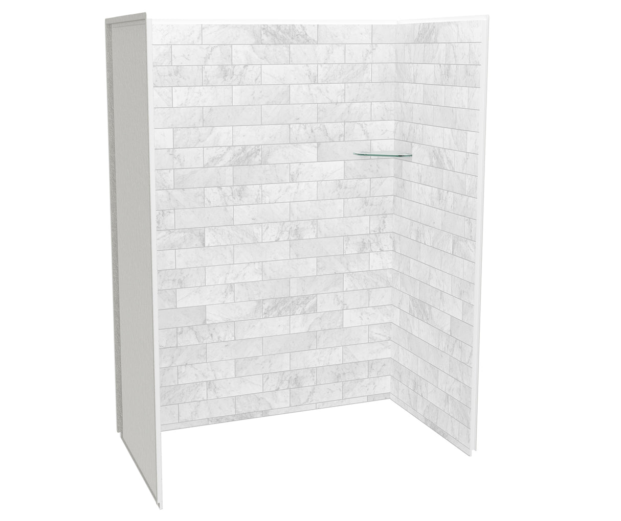 MAAX 107463-307-508 Utile 6032 Composite Direct-to-Stud Three-Piece Alcove Shower Wall Kit in Marble Carrara