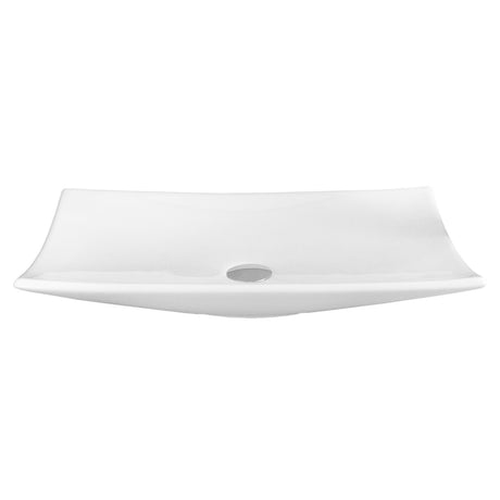 DAX Ceramic Rectangular Single Bowl Bathroom Vessel Basin, White BSN-CL1056