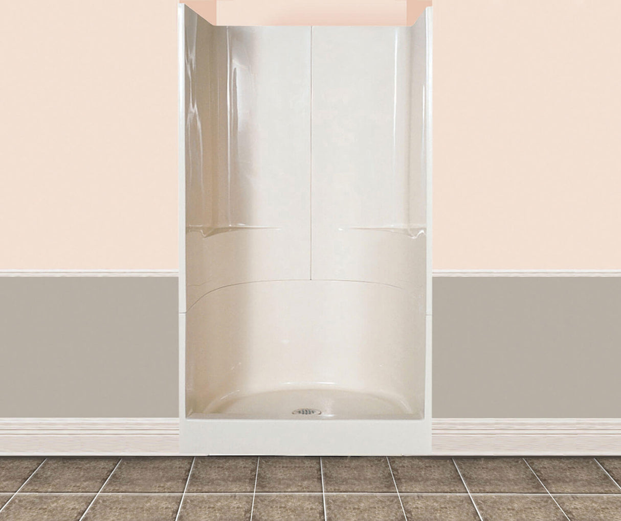 MAAX 103008-000-015 48SKD 48 x 35 AcrylX Alcove Center Drain Three-Piece Shower in Black