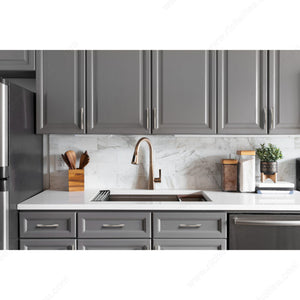 Richelieu BP8745128195 Modern Metal Pull - 8745, Brushed Nickel, Multiple Center-to-Center Options, 5 1/32 to 6 5/16 in, 6 11/16 in, 8/32 in (Included)