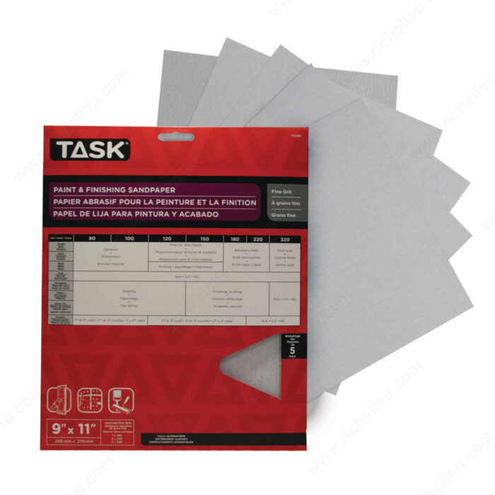 Task T13283 Paint & Finish Sandpaper, Coarse / Assorted