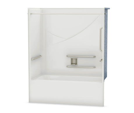 MAAX 106059-000-002-102 OPTS-6032 - ANSI Grab Bars AcrylX Alcove Left-Hand Drain One-Piece Tub Shower in White