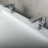 DAX Solid Surface Rectangular Double Bowl Top Mount Bathroom Basin, Matte White DAX-AB-1371