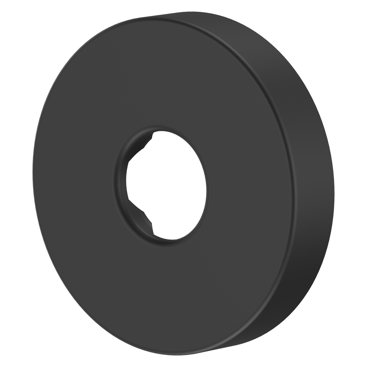 Modern Round Shower Arm Flange in Matte Black