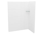 MAAX 107465-306-513 Utile 6032 Composite Direct-to-Stud Two-Piece Corner Shower Wall Kit in Erosion Bora White