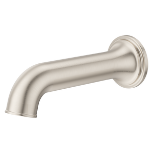 Round Non-Divertering Tub Spout in Brushed Nickel