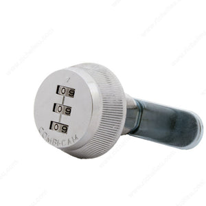 Olympus Lock Inc. 7850R-S Combi-Cam 3-Dial Round Lock - 7850, Chrome, Max. 3/8 in, 5/8 in