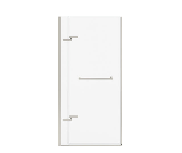 MAAX 139577-900-305-000 Reveal Sleek 71 41 ½-44 ½ x 71 ½ in. 8mm Pivot Shower Door for Alcove Installation with Clear glass in Brushed Nickel