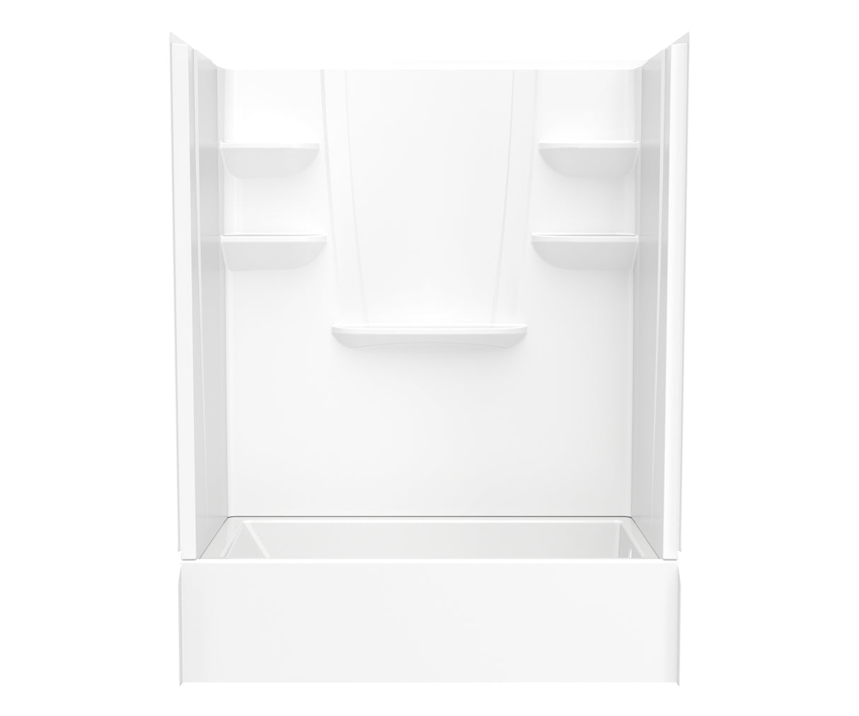 Swanstone VP6030CTSMINL/R 60 x 30 Solid Surface Alcove Left Hand Drain Four Piece Tub Shower in White VP6030CTSMINL.010