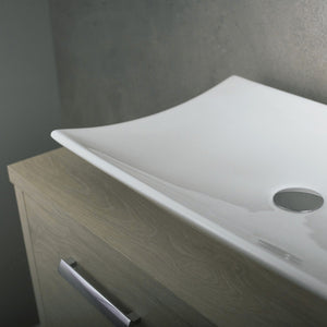 DAX Ceramic Rectangular Single Bowl Bathroom Vessel Basin, White BSN-CL1056