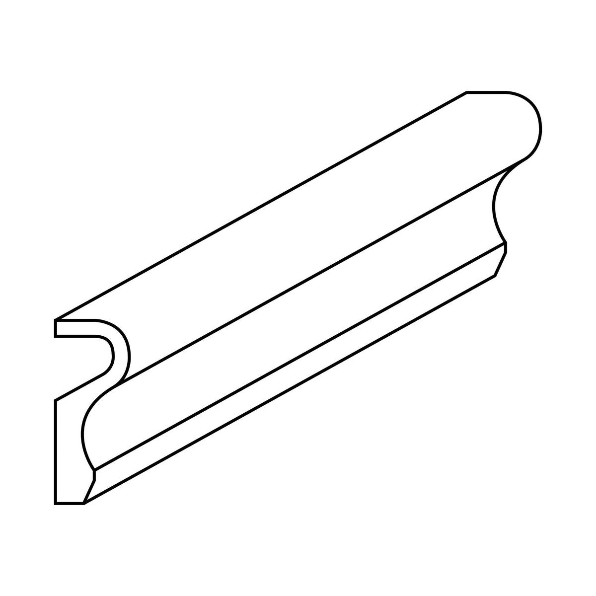 American Olean Color Complements Matte Designer White 26CR Chair Rail Matte Wall Tile Trim