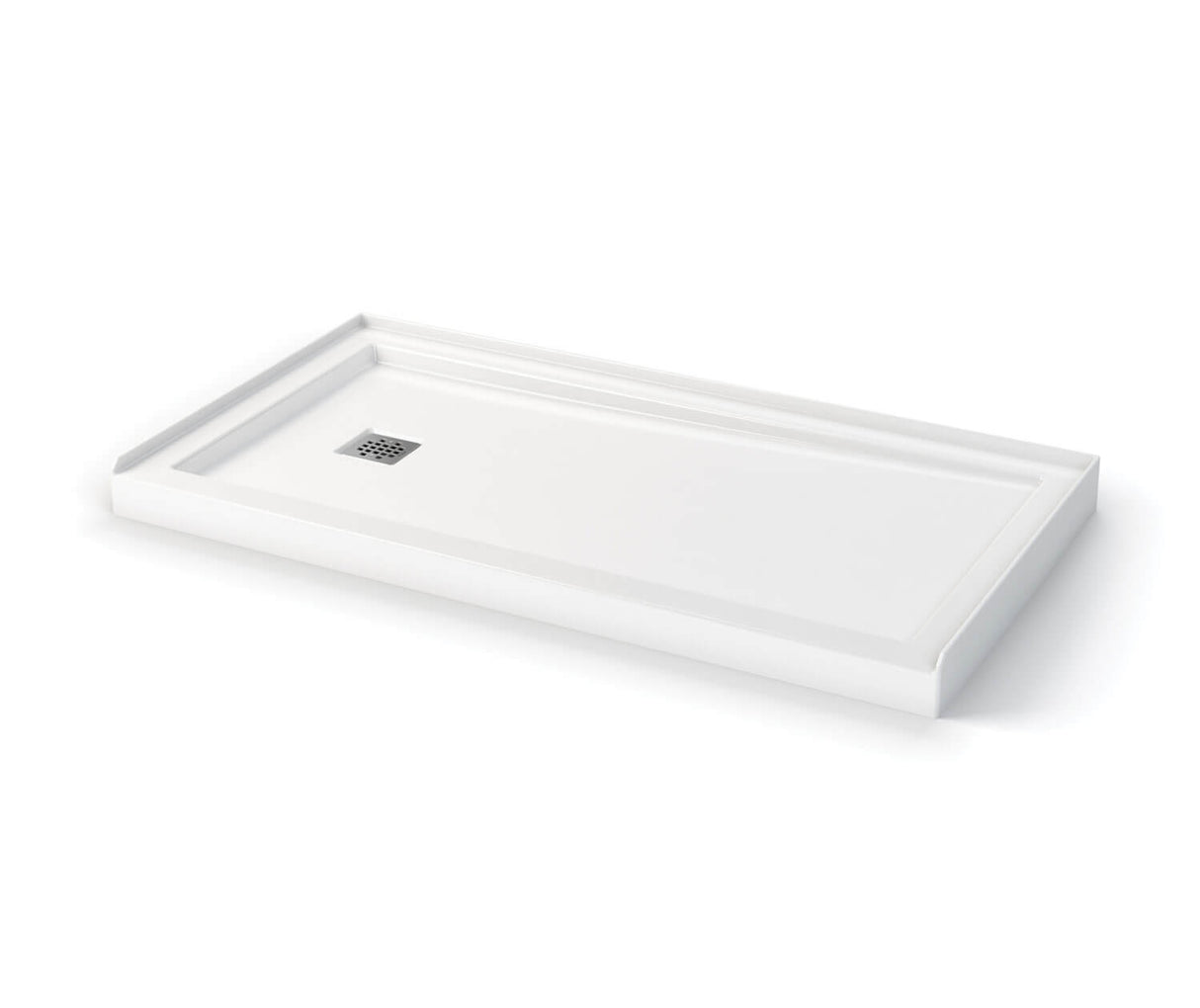 MAAX 106355-000-001-001 Zone Square 60 x 32 Acrylic Alcove or Corner Shower Base with Left-Hand Drain in White