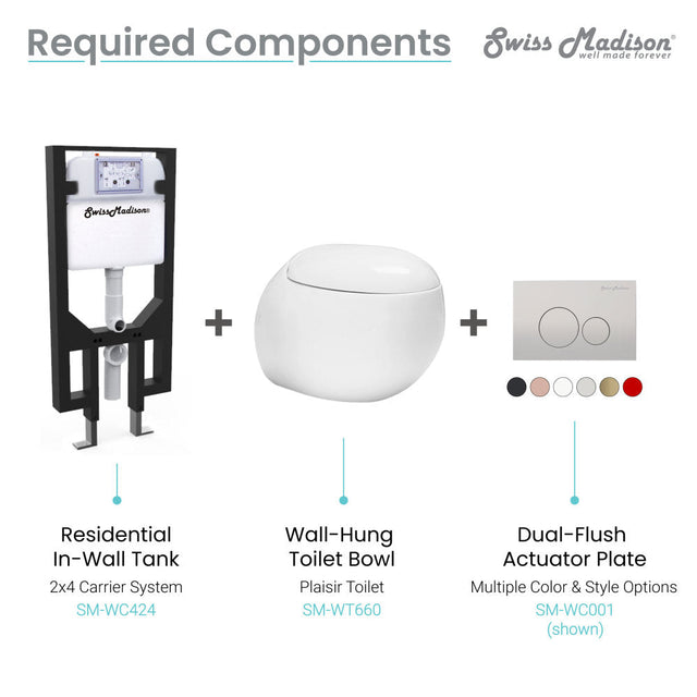 Plaisir Wall-Hung Elongated Toilet Bowl