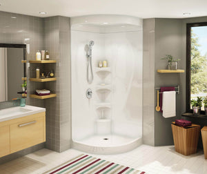 MAAX 102495-000-001-000 Equinox I 37 x 37 Acrylic Corner Center Drain One-Piece Shower in White