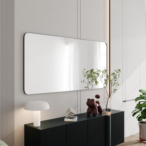Eviva Harmony 60" x 28" Rectangular Black Metal Framed Mirror