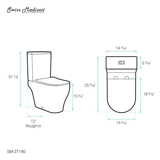 Lune Two-Piece Elongated Toilet Dual-Flush 1.1/1.6 gpf