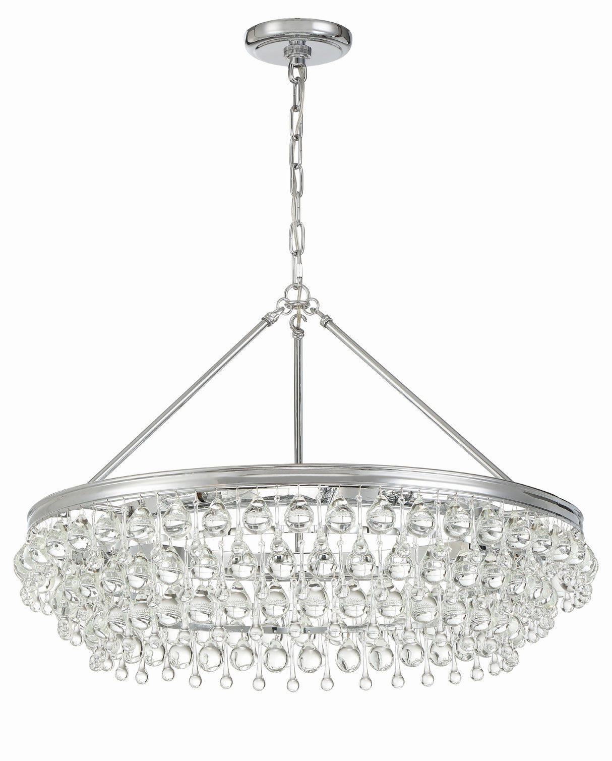 Calypso 6 Light Crystal Teardrop Polished Chrome Chandelier 275-CH