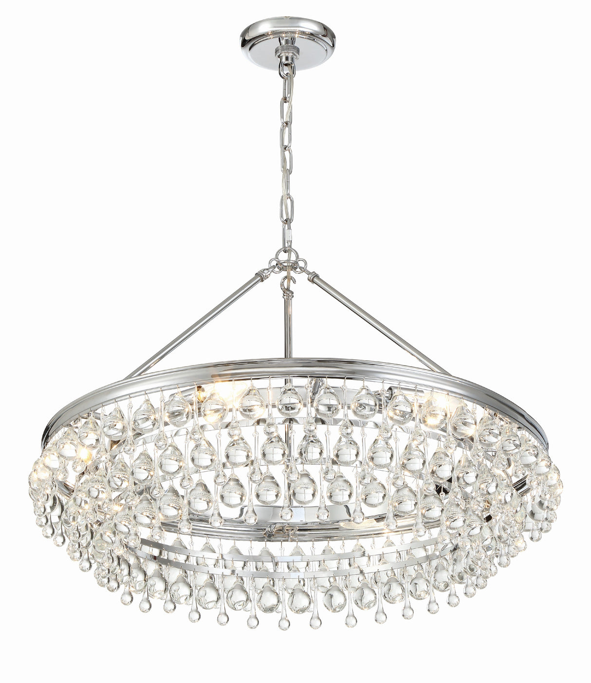 Calypso 6 Light Crystal Teardrop Polished Chrome Chandelier 275-CH