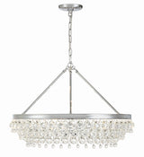 Calypso 6 Light Crystal Teardrop Polished Chrome Chandelier 275-CH