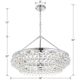 Calypso 6 Light Crystal Teardrop Polished Chrome Chandelier 275-CH