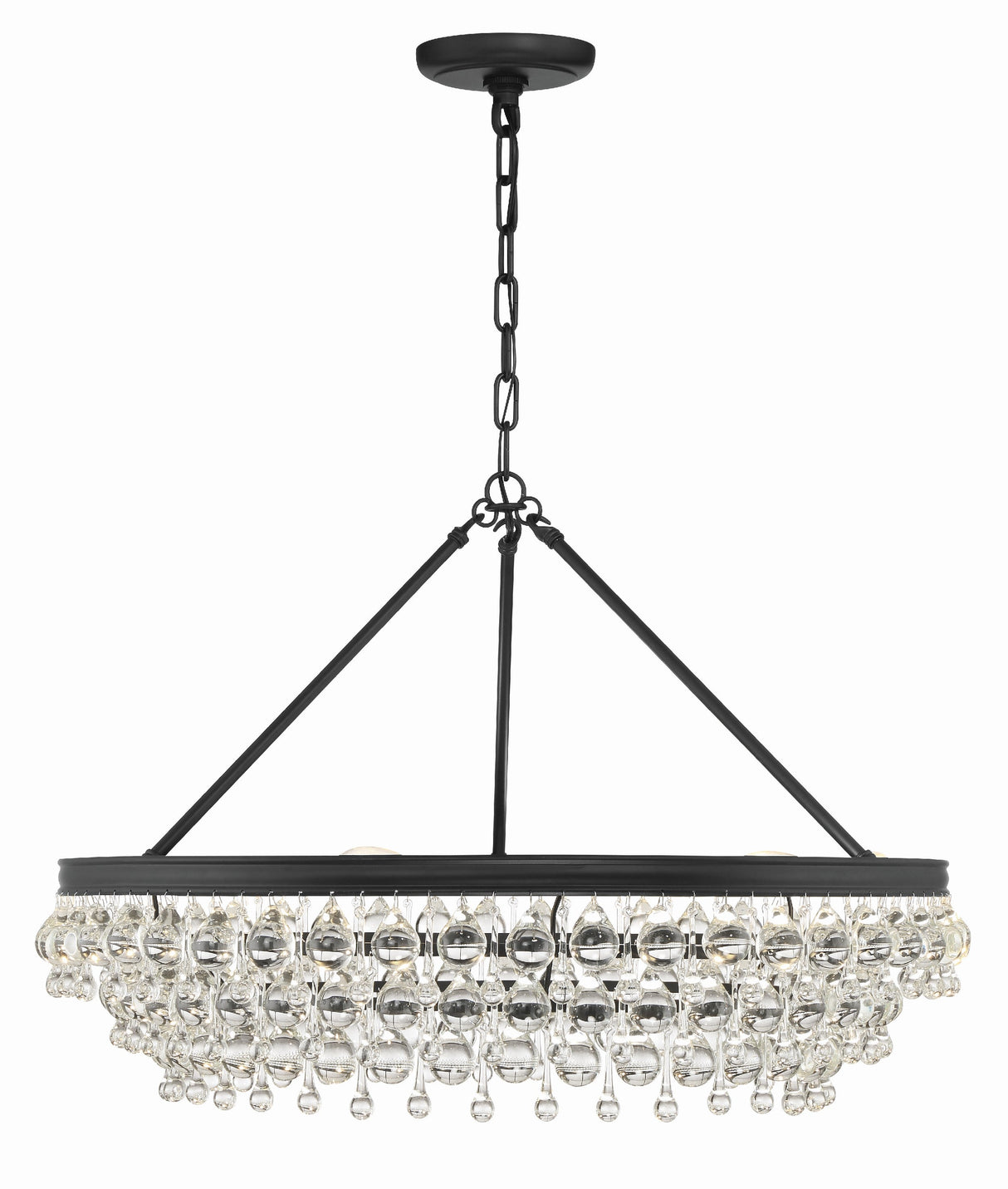 Calypso 6 Light Crystal Teardrop Polished Chrome Chandelier 275-CH