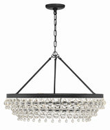 Calypso 6 Light Crystal Teardrop Polished Chrome Chandelier 275-CH