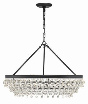 Calypso 6 Light Crystal Teardrop Polished Chrome Chandelier 275-CH