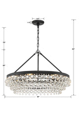 Calypso 6 Light Crystal Teardrop Polished Chrome Chandelier 275-CH