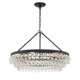 Calypso 6 Light Crystal Teardrop Polished Chrome Chandelier 275-CH