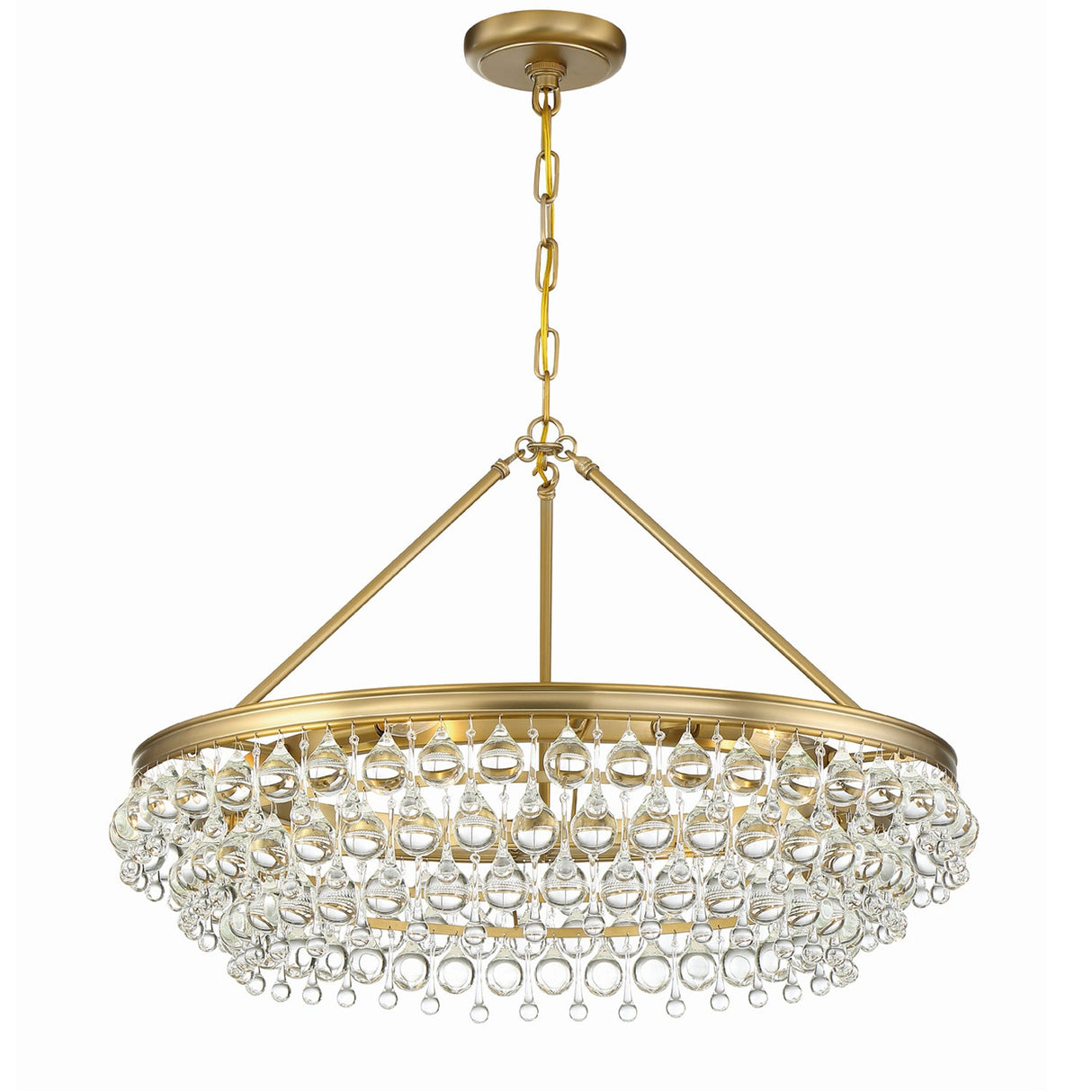 Calypso 6 Light Crystal Teardrop Vibrant Gold Chandelier 275-VG