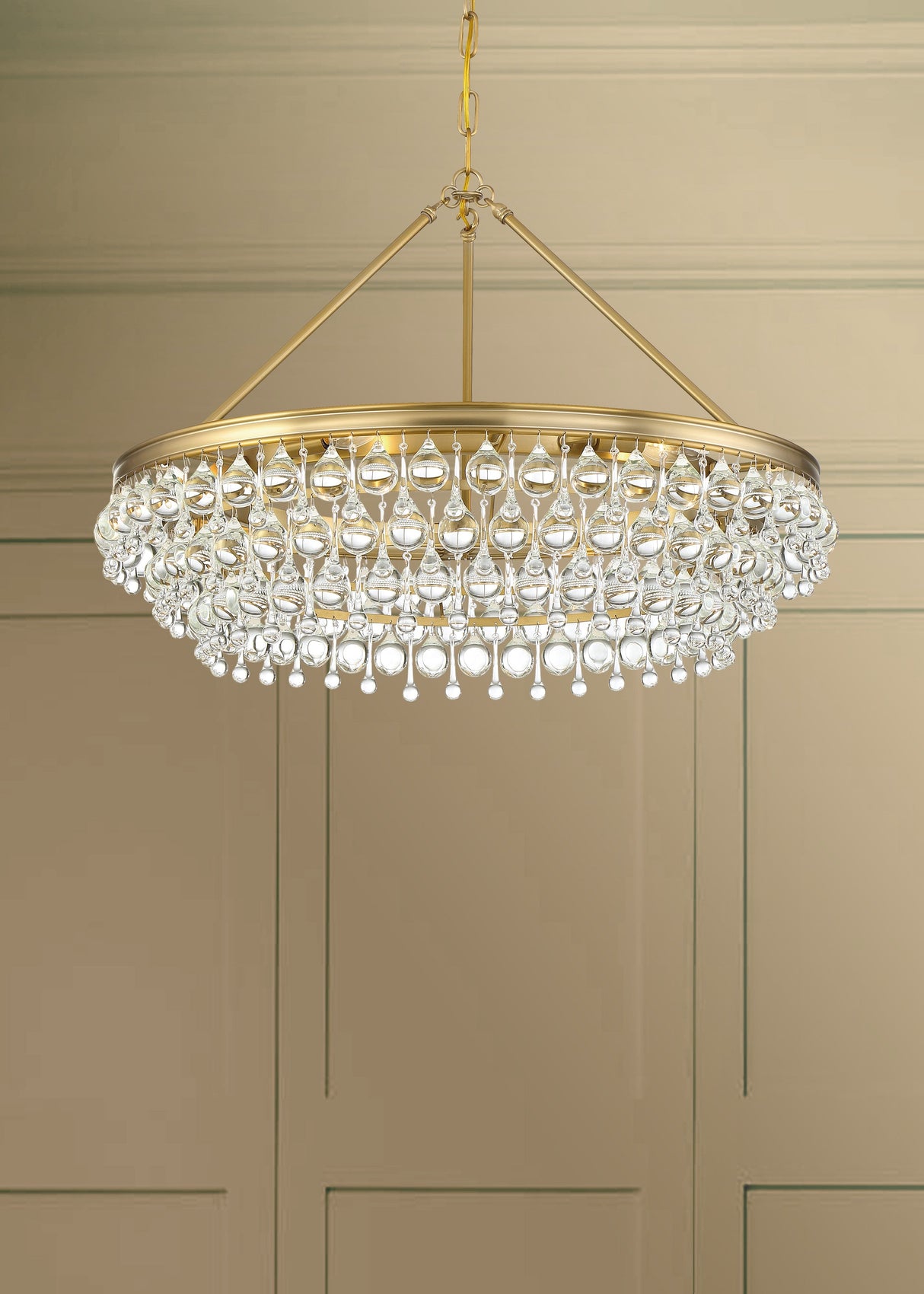 Calypso 6 Light Crystal Teardrop Polished Chrome Chandelier 275-CH