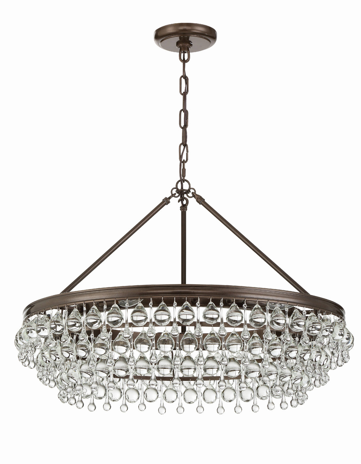 Calypso 6 Light Crystal Teardrop Polished Chrome Chandelier 275-CH