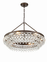 Calypso 6 Light Crystal Teardrop Polished Chrome Chandelier 275-CH