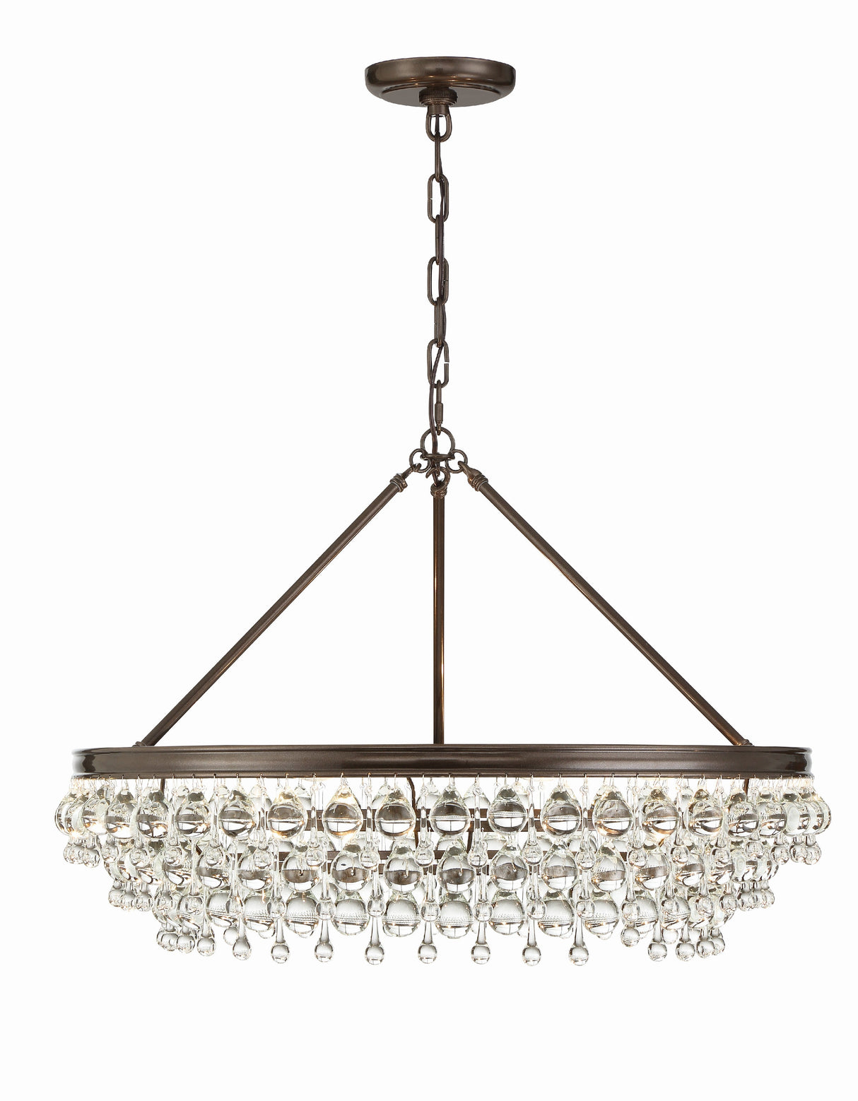 Calypso 6 Light Crystal Teardrop Polished Chrome Chandelier 275-CH