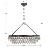 Calypso 6 Light Crystal Teardrop Polished Chrome Chandelier 275-CH