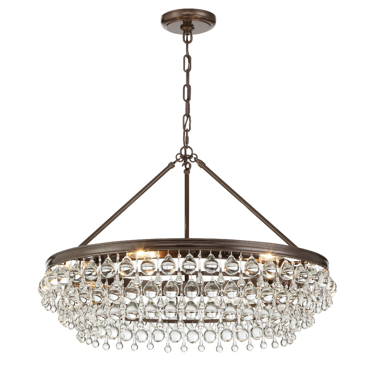 Calypso 6 Light Crystal Teardrop Vibrant Bronze Chandelier 275-VZ