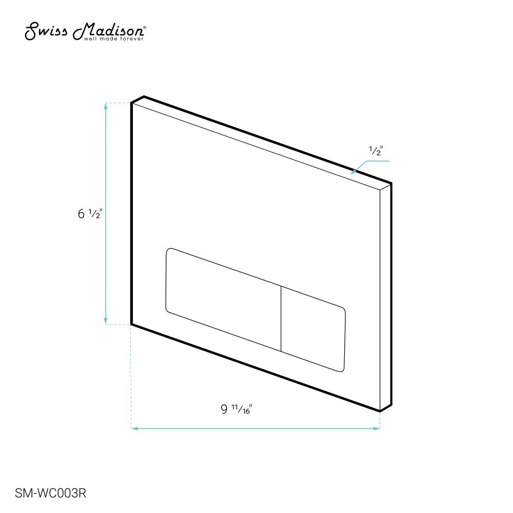 Wall Mount Dual Flush Actuator Plate with Rectangle Push Buttons in Rose Gold