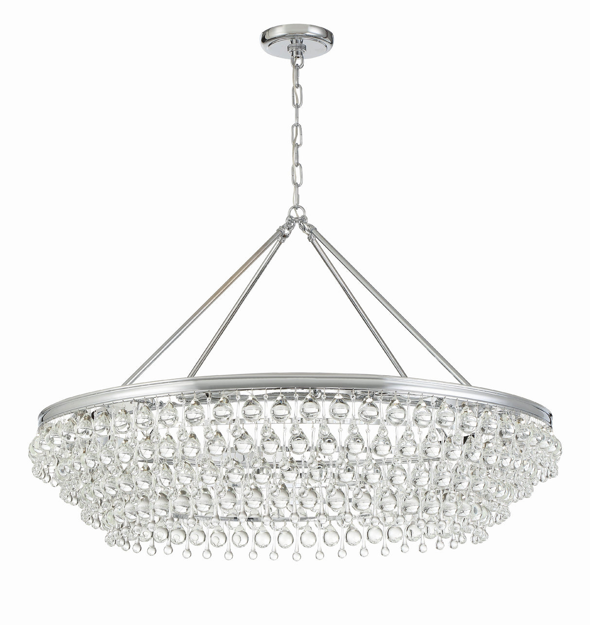 Calypso 8 Light Crystal Teardrop Polished Chrome Chandelier 278-CH